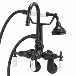 Clawfoot Tub Wall Mount Gooseneck Faucet With Handshower -A&E BATH & SHOWER Shop rm403 orb 1