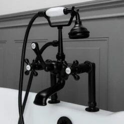 Vintage Clawfoot Tub Deck Mount English Telephone Faucet With Handshower -A&E BATH & SHOWER Shop rm462mb 1