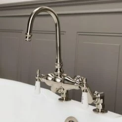 Deck Mount Clawfoot Tub Gooseneck Faucet