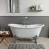 Monarch Cast Iron Double Slipper Clawfoot Tub - Rim Faucet Drillings - Monarch Feet -A&E BATH & SHOWER Shop rm59ds7 mc front