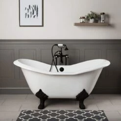 Grace Cast Iron Double Slipper Tub - No Faucet Drillings -A&E BATH & SHOWER Shop rm61ds0w sbrx6zd48rkgw0hq