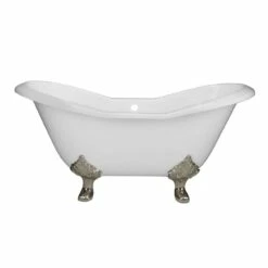 Grace Cast Iron Double Slipper Tub - No Faucet Drillings -A&E BATH & SHOWER Shop rm61ds7lpbn front 1 2 2