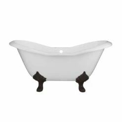 Grace Cast Iron Double Slipper Tub - Rim Faucet Drillings - Lion Paw Feet -A&E BATH & SHOWER Shop rm61ds7lporb front 3 2 fo9g0tqlh4ubnpxo