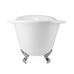 Mila 67 Inch Cast Iron Slipper Clawfoot Tub Package - White / Chrome Feet & Fixtures -A&E BATH & SHOWER Shop rm61sl0c side 3 3
