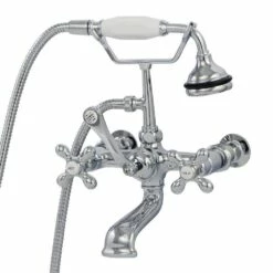 Bathroom Wall Mount English Telephone Clawfoot Tub Faucet With Handshower