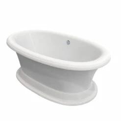 Everett Acrylic Double Ended Freestanding Tub - Made In USA -A&E BATH & SHOWER Shop rm66de0acwh wh angle