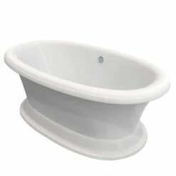 Everett 72 Inch Double Ended Freestanding Air Massage Tub - Made In USA -A&E BATH & SHOWER Shop rm72de0airwh wh angle