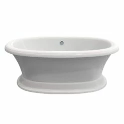 Everett 72 Inch Double Ended Freestanding Air Massage Tub - Made In USA -A&E BATH & SHOWER Shop rm72de0airwh wh front