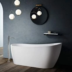 Julia Acrylic Slipper Freestanding Tub - No Faucet Drillings