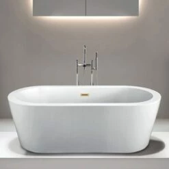 Marion Acrylic Double Ended Freestanding Tub - No Faucet Drillings -A&E BATH & SHOWER Shop rma120 s bb