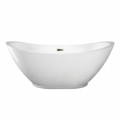 Parker 69 Inch Acrylic Double Ended Freestanding Tub - No Faucet Drillings -A&E BATH & SHOWER Shop rma180 bn front