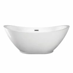 Parker 69 Inch Acrylic Double Ended Freestanding Tub - No Faucet Drillings -A&E BATH & SHOWER Shop rma180 c front