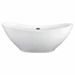 Parker 69 Inch Acrylic Double Ended Freestanding Tub - No Faucet Drillings -A&E BATH & SHOWER Shop rma180 mb front