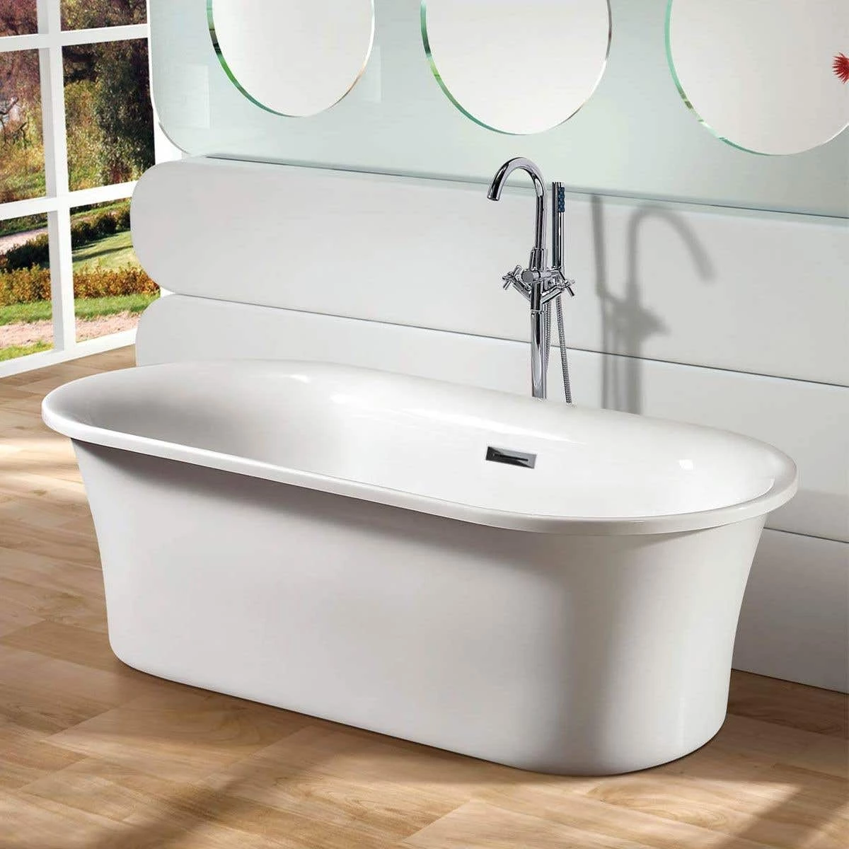 Liam 69 Inch Acrylic Double Ended Freestanding Tub - No Faucet Drillings 3 Liam 69 Inch Acrylic Double Ended Freestanding Tub - No Faucet Drillings
