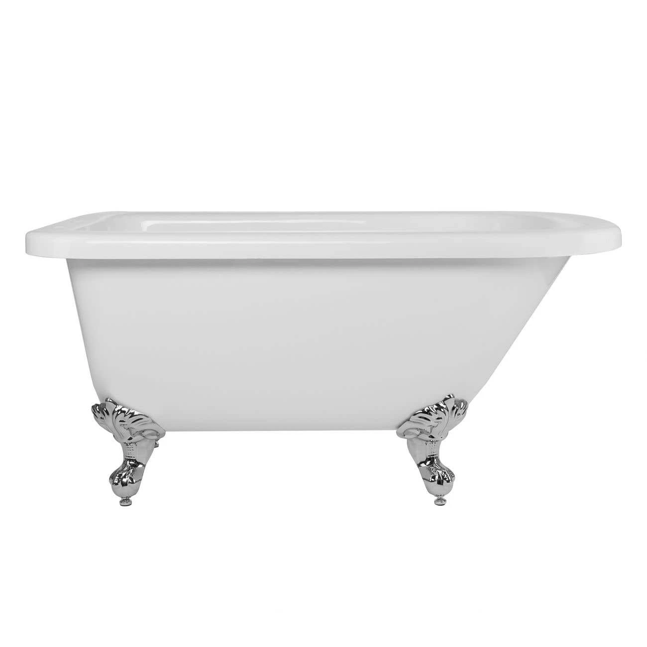 Savanna 54 Inch Acrylic Clawfoot Tub And Shower Package - White / Chrome Feet & Fixtures 4 Savanna 54 Inch Acrylic Clawfoot Tub And Shower Package - White / Chrome Feet & Fixtures - Image 2