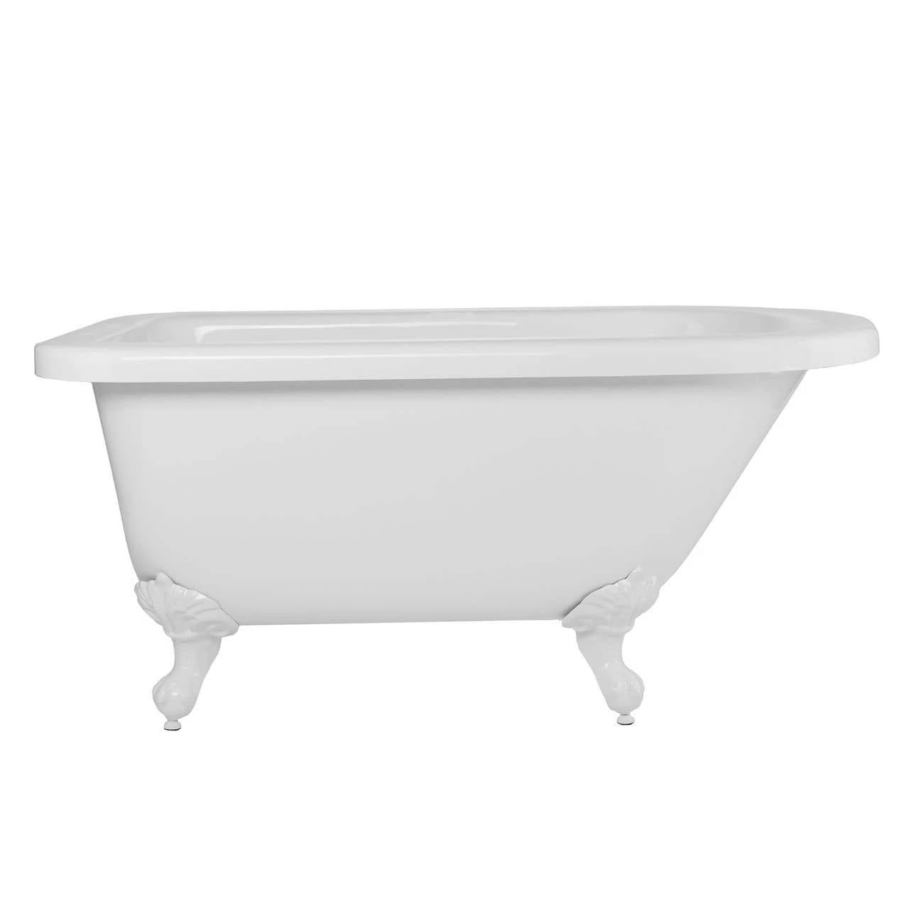 Savanna 54 Inch Acrylic Classic Rolltop Clawfoot Tub Package - White / White Feet & Chrome Fixtures 5 Savanna 54 Inch Acrylic Classic Rolltop Clawfoot Tub Package - White / White Feet & Chrome Fixtures - Image 3