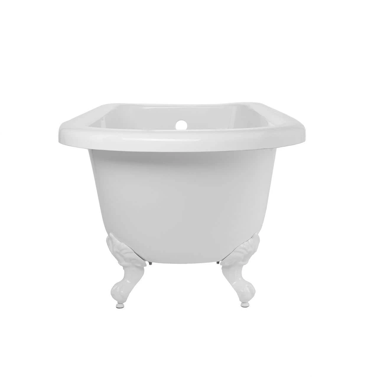 Savanna 54 Inch Acrylic Classic Rolltop Clawfoot Tub Package - White / White Feet & Chrome Fixtures 6 Savanna 54 Inch Acrylic Classic Rolltop Clawfoot Tub Package - White / White Feet & Chrome Fixtures - Image 4