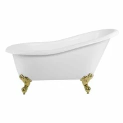 Aurora Acrylic Slipper Clawfoot Tub - No Faucet Drillings - Imperial Ball And Claw Feet -A&E BATH & SHOWER Shop rma57sl0wsis 1