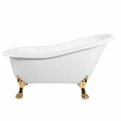Paris Acrylic Slipper Clawfoot Tub - Rim Faucet Drillings - Lion Paw Feet -A&E BATH & SHOWER Shop rma57sl7wlppb 1 2