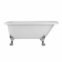 Stratford 60 Inch Acrylic Classic Clawfoot Tub - Wall Faucet Drillings - Lion Paw Feet -A&E BATH & SHOWER Shop rma60rt3wlpc 1