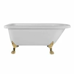 Stratford 60 Inch Acrylic Classic Clawfoot Tub - Wall Faucet Drillings - Lion Paw Feet -A&E BATH & SHOWER Shop rma60rt3wlppb 1