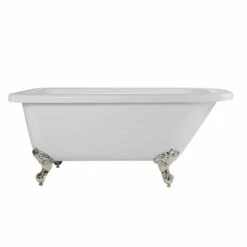 Savanna 60 Inch Acrylic Classic Clawfoot Tub - Wall Faucet Drillings -A&E BATH & SHOWER Shop rma60rt3wrbpn 2 1