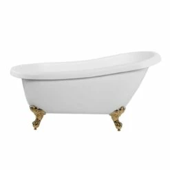 Bristol Acrylic Slipper Clawfoot Tub - No Faucet Drillings - Imperial Ball & Claw Feet -A&E BATH & SHOWER Shop rma62sl7wsis front 2