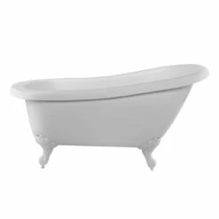 Bristol Acrylic Slipper Clawfoot Tub - No Faucet Drillings - Imperial Ball & Claw Feet -A&E BATH & SHOWER Shop rma62sl7wsiw front 2