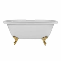 Windsor Acrylic Double Ended Clawfoot Tub - Rim Faucet Drillings - Ball & Claw Feet -A&E BATH & SHOWER Shop rma66de7wdis 2 2