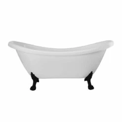 Florence Acrylic Double Slipper Clawfoot Tub - No Faucet Drillings - Lion Paw Feet -A&E BATH & SHOWER Shop rma70ds0wlpbn 2