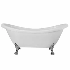 Florence Acrylic Double Slipper Clawfoot Tub - No Faucet Drillings - Lion Paw Feet -A&E BATH & SHOWER Shop rma70ds0wlpc 2