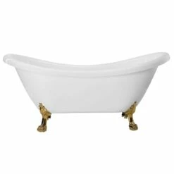 Florence Acrylic Double Slipper Clawfoot Tub - No Faucet Drillings - Lion Paw Feet -A&E BATH & SHOWER Shop rma70ds0wlps 2