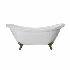 Victoria 70 Inch Acrylic Double Slipper Clawfoot Tub - No Faucet Drillings - Imperial Ball & Claw Feet -A&E BATH & SHOWER Shop rma70ds0wsibn 2
