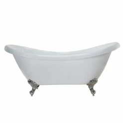 Victoria 70 Inch Acrylic Double Slipper Clawfoot Tub - No Faucet Drillings - Imperial Ball & Claw Feet -A&E BATH & SHOWER Shop rma70ds0wsic 2