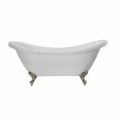 Victoria 70 Inch Acrylic Double Slipper Clawfoot Tub - No Faucet Drillings - Imperial Ball & Claw Feet -A&E BATH & SHOWER Shop rma70ds0wsipn 2