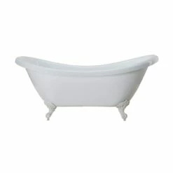 Victoria 70 Inch Acrylic Double Slipper Clawfoot Tub - No Faucet Drillings - Imperial Ball & Claw Feet -A&E BATH & SHOWER Shop rma70ds0wsiw 2
