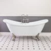 Florence 70 Inch Acrylic Double Slipper Clawfoot Tub - Rim Faucet Drillings - Lion Paw Feet 2 Florence 70 Inch Acrylic Double Slipper Clawfoot Tub - Rim Faucet Drillings - Lion Paw Feet -A&E BATH & SHOWER Shop rma70ds7w 1889