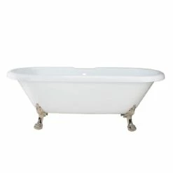 Oakmont 70 Inch Acrylic Double Ended Clawfoot Tub - Rim Faucet Drillings - Lion Paw Feet -A&E BATH & SHOWER Shop rma71de7wlppn 2 1