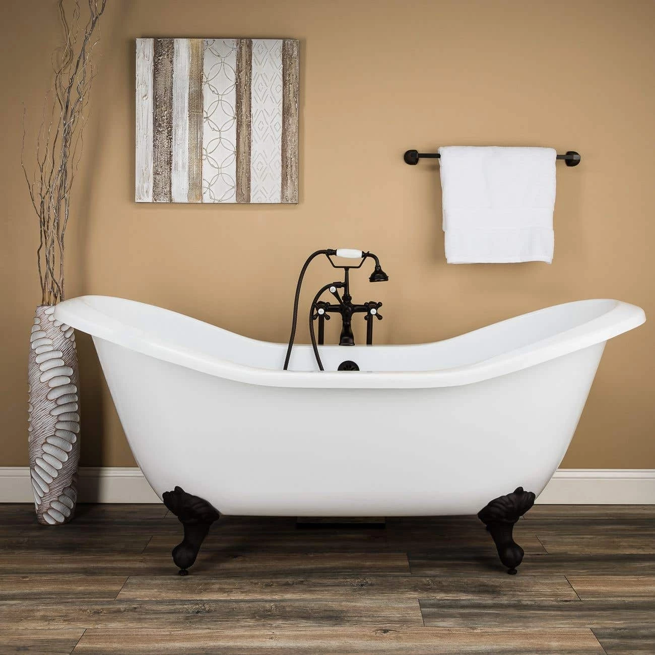 Serenity 72 Inch Acrylic Double Slipper Clawfoot Tub - No Faucet Drillings - Imperial Ball & Claw Feet 3 Serenity 72 Inch Acrylic Double Slipper Clawfoot Tub - No Faucet Drillings - Imperial Ball & Claw Feet