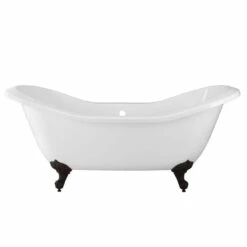 Serenity 72 Inch Acrylic Double Slipper Clawfoot Tub - No Faucet Drillings - Imperial Ball & Claw Feet 11 Serenity 72 Inch Acrylic Double Slipper Clawfoot Tub - No Faucet Drillings - Imperial Ball & Claw Feet -A&E BATH & SHOWER Shop rma72ds0diorb side 1 1