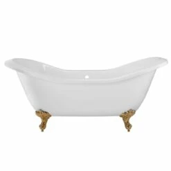 Serenity 72 Inch Acrylic Double Slipper Clawfoot Tub - No Faucet Drillings - Imperial Ball & Claw Feet 12 Serenity 72 Inch Acrylic Double Slipper Clawfoot Tub - No Faucet Drillings - Imperial Ball & Claw Feet -A&E BATH & SHOWER Shop rma72ds0dipb side 1 1