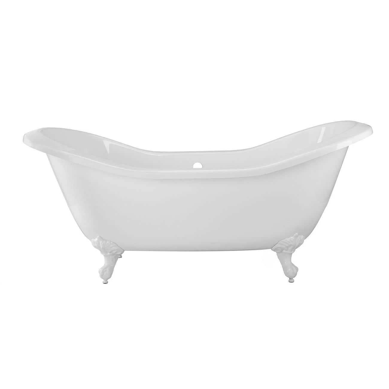 Serenity 72 Inch Acrylic Double Slipper Clawfoot Tub - No Faucet Drillings - Imperial Ball & Claw Feet 8 Serenity 72 Inch Acrylic Double Slipper Clawfoot Tub - No Faucet Drillings - Imperial Ball & Claw Feet - Image 6