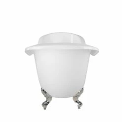 Serenity 72 Inch Acrylic Double Slipper Clawfoot Tub Package - White / Chrome Feet & Fixtures -A&E BATH & SHOWER Shop rma72ds7dic front 2 3