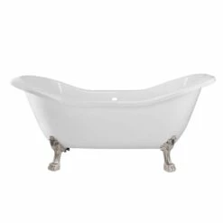 Serenity 72 Inch Acrylic Double Slipper Clawfoot Tub - Rim Drillings - Lion Paw Feet 24 Serenity 72 Inch Acrylic Double Slipper Clawfoot Tub - Rim Drillings - Lion Paw Feet -A&E BATH & SHOWER Shop rma72ds7lpbn side 1 3
