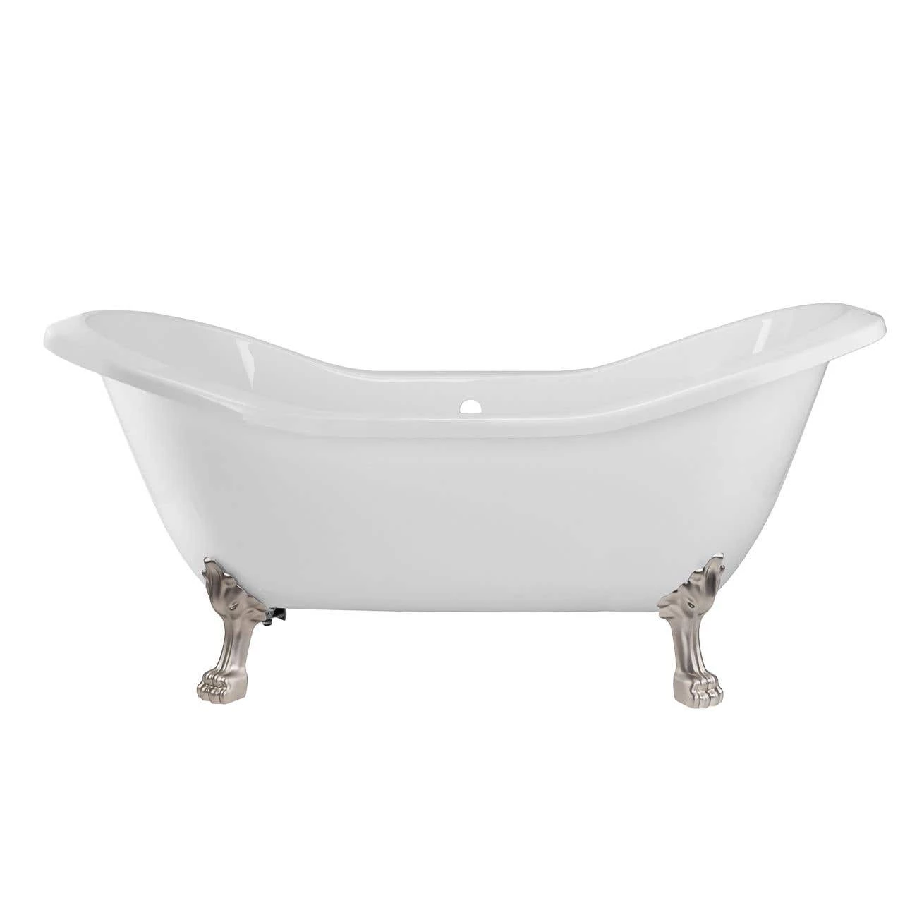 Serenity 72 Inch Acrylic Double Slipper Clawfoot Tub - Rim Drillings - Lion Paw Feet 10 Serenity 72 Inch Acrylic Double Slipper Clawfoot Tub - Rim Drillings - Lion Paw Feet - Image 8