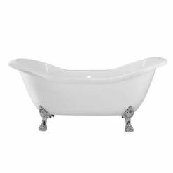 Serenity 72 Inch Acrylic Double Slipper Clawfoot Tub - Rim Drillings - Lion Paw Feet 19 Serenity 72 Inch Acrylic Double Slipper Clawfoot Tub - Rim Drillings - Lion Paw Feet -A&E BATH & SHOWER Shop rma72ds7lpc side 1 1