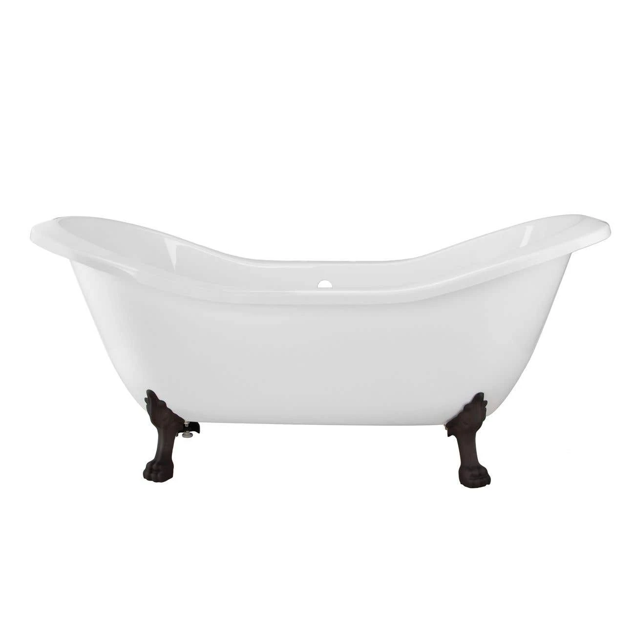 Serenity 72 Inch Acrylic Double Slipper Clawfoot Tub - Rim Drillings - Lion Paw Feet 6 Serenity 72 Inch Acrylic Double Slipper Clawfoot Tub - Rim Drillings - Lion Paw Feet - Image 4