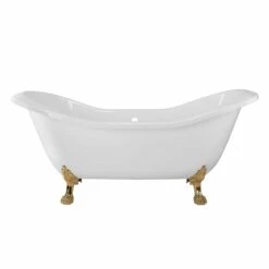 Serenity 72 Inch Acrylic Double Slipper Clawfoot Tub - Rim Drillings - Lion Paw Feet 22 Serenity 72 Inch Acrylic Double Slipper Clawfoot Tub - Rim Drillings - Lion Paw Feet -A&E BATH & SHOWER Shop rma72ds7lppb side 1 1