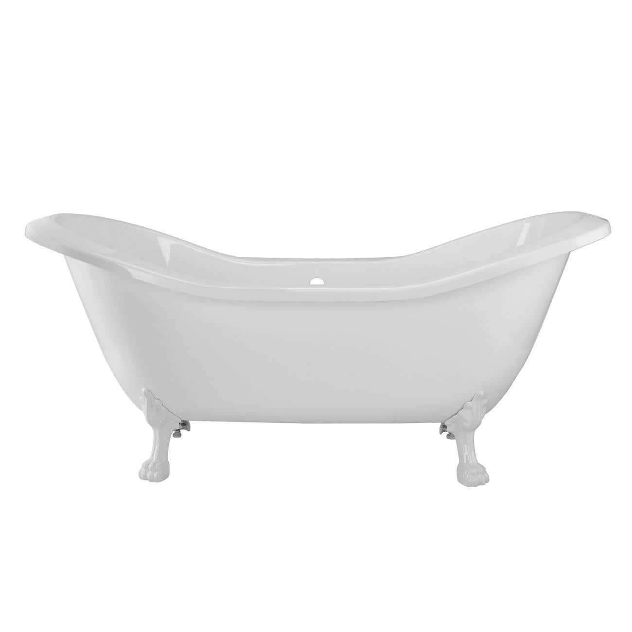Serenity 72 Inch Acrylic Double Slipper Clawfoot Tub - Rim Drillings - Lion Paw Feet 9 Serenity 72 Inch Acrylic Double Slipper Clawfoot Tub - Rim Drillings - Lion Paw Feet - Image 7