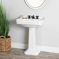 Royal 24 Inch Pedestal Sink With Backsplash
